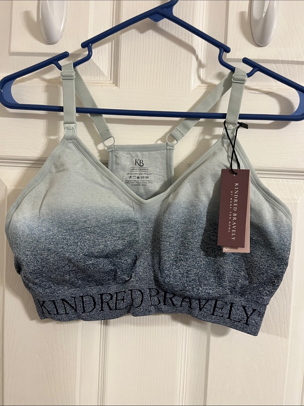 Kindred Bravely Ombre Nursing Bralette - Light Blue to Charcoal